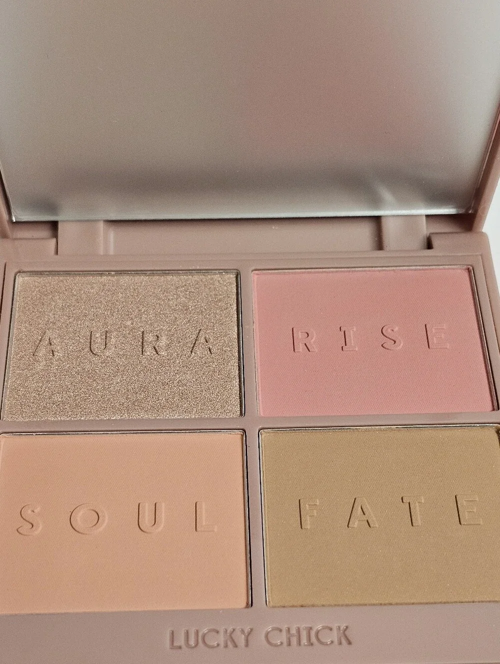 Lucky Chick Mystic Halo Face Palette soft pink peach compact quad blush bronzer